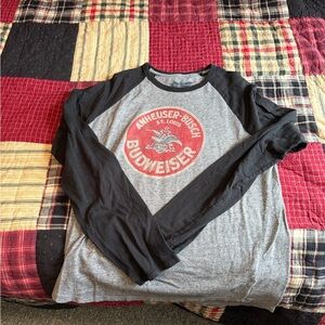 Budweiser Lucky Brand Anheuser-Busch St. Louis Red and Gray Men's Shirt Size L